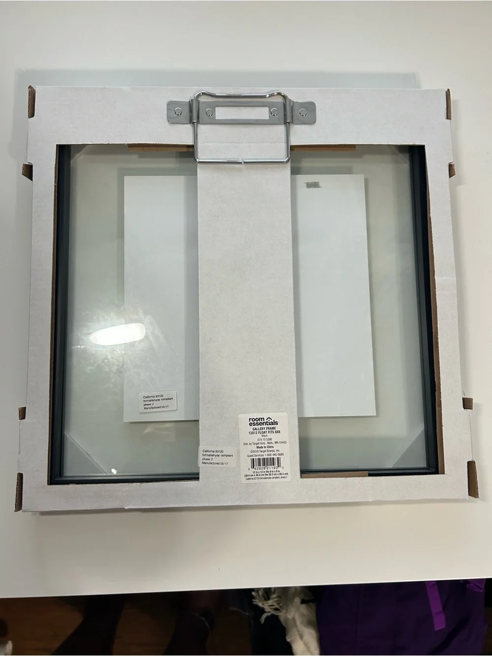 Black Trim floating gallery frame 12 x12 or float picture of 8x8 New in package